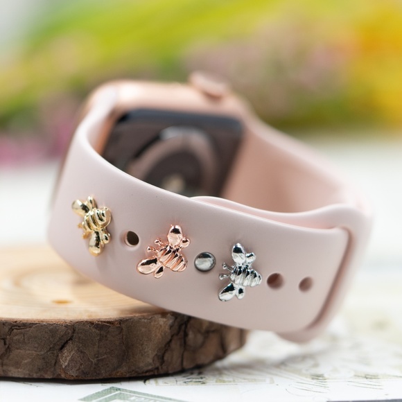 Set of 3 Honey Bee Stud - Watch Band Charm for Apple Watch, Watch Accessories - Picture 1 of 3